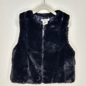 RACHEL ZOE Girl's Black Faux Fur Vest Size 7/8